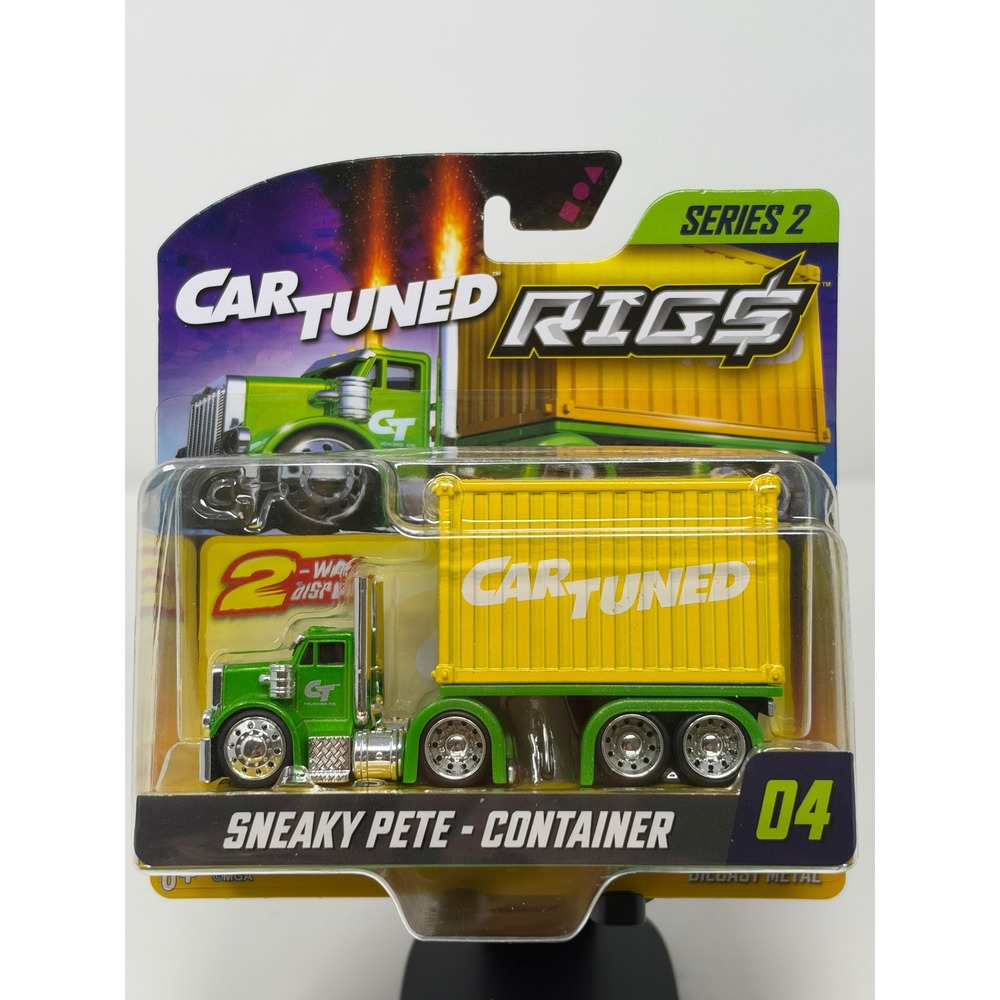 CarTuned Rigs Series 2 Sneaky Pete Container 04 Green Semi Truck Diecast Metal